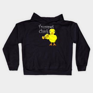 Trumpet Chick White Text Kids Hoodie